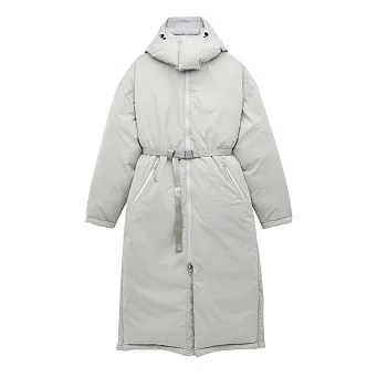 Двусторонний пуховик женский SHU светло-серый